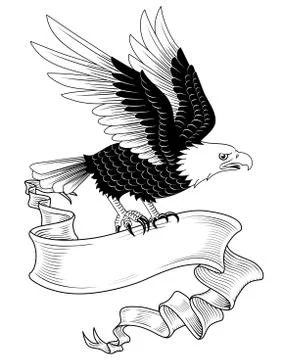 Eagle with Banner Stock Illustration