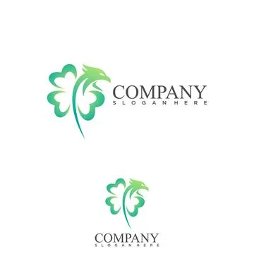 Eagle bird Clover logo concept template design Illustrazione stock