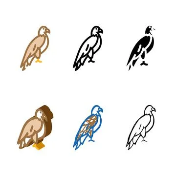 Eagle bird color variants icon vector Stock Illustration
