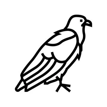 Eagle bird line icon vector illustration Stock Illustration