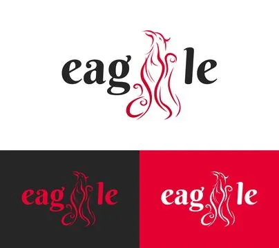 Eagle Bird Logo Brush Line Art Illustration Stock Illustration
