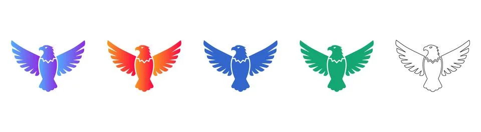 Eagle Bird Logo Icon Set Stock Illustration