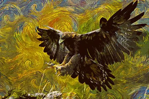 The Eagle Bird - Painting Effect Stock Illustration
