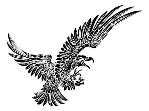 Eagle Bird Swooping Stock Illustration