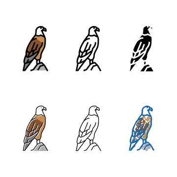 Eagle bird in zoo color range icon vector Illustration