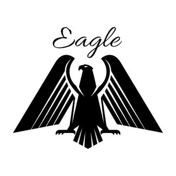 Eagle black heraldic gothic vector icon Stock Illustration