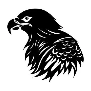 Eagle black vector icon on white background Stock Illustration