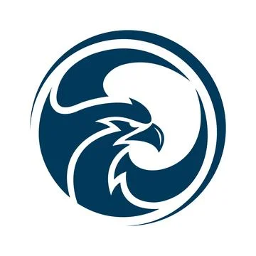 Eagle Circle Icon Vector Template for Security, Real Estate or Aviation Business Stock Illustration