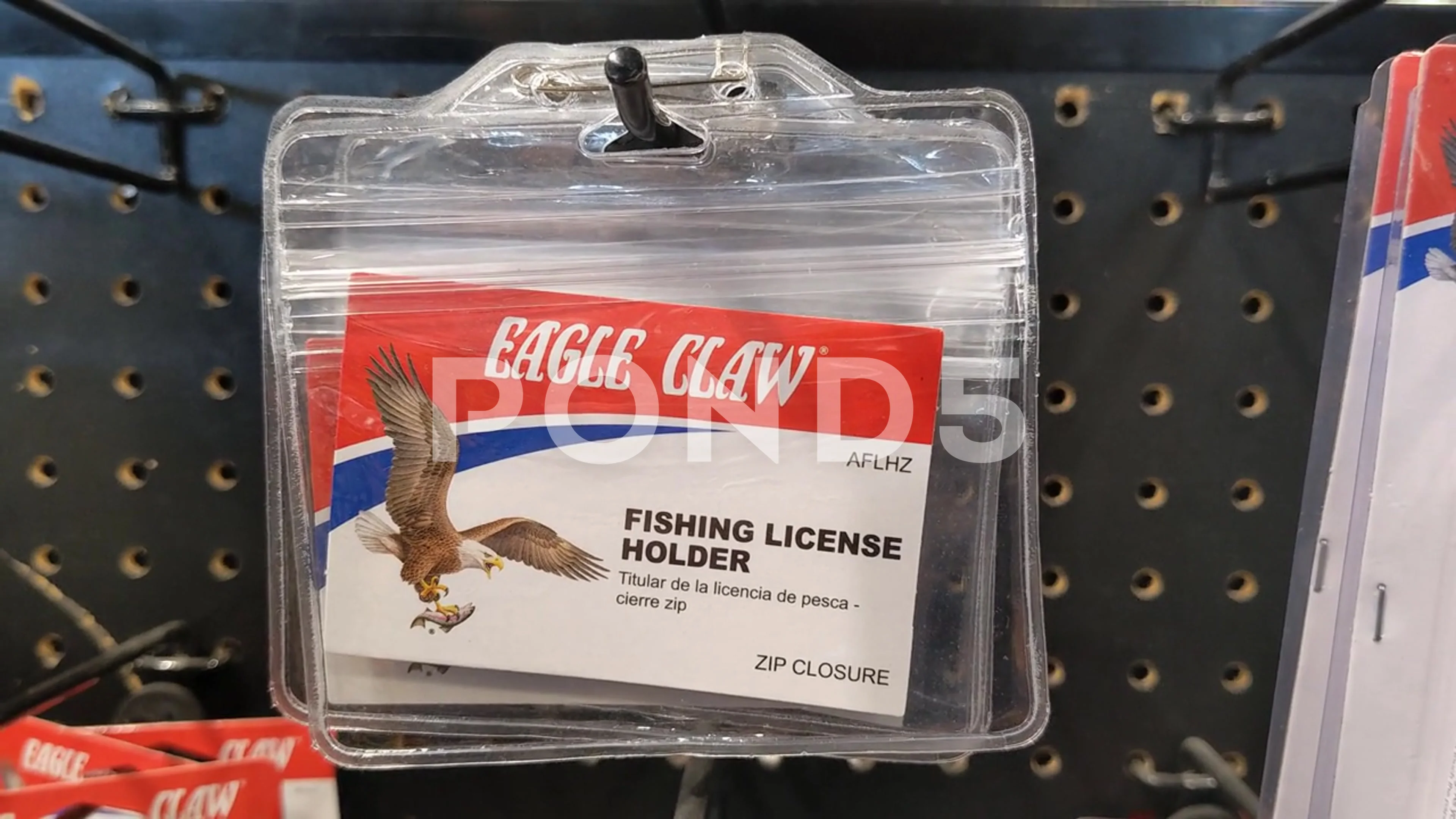 Eagle Claw Fishing License Holder, Stock Video