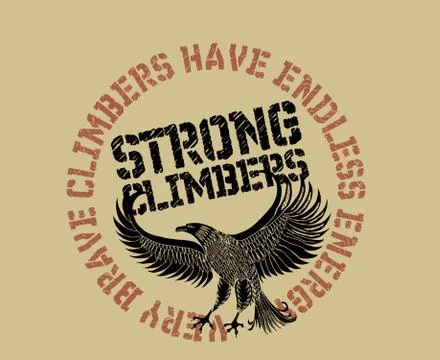 Eagle climbers team vector art Illustrazione stock