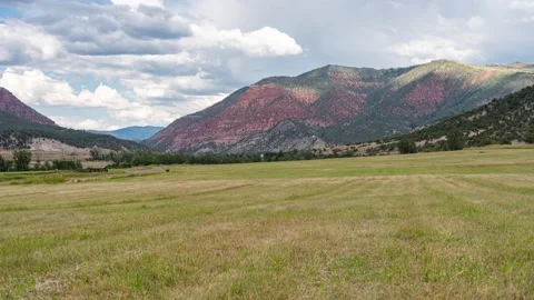 Eagle, Colorado Time Lapse | Red Mountain | Sunset in Farm Field | 7K Time Lapse Stock Footage 209157613