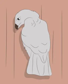 Eagle on a colored background, drawing color Illustrazione stock