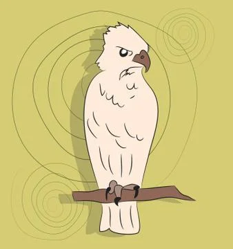 Eagle on a colored background, drawing color Stock Illustration