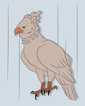 Eagle on a colored background, drawing color Stock Illustration