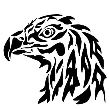 Eagle for coloring or tattoo Stock Illustration