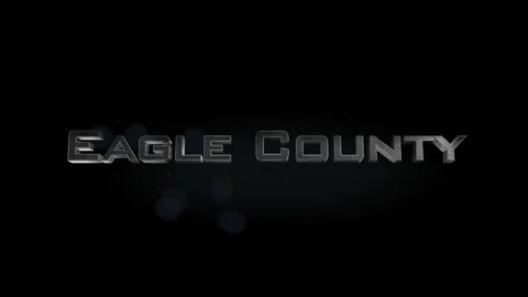 Eagle County 3D title metal text on black alpha channel background Stock Footage 269406716