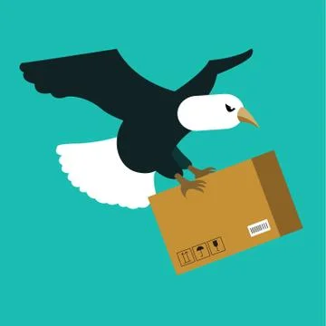 Eagle delivery. fast delivery concept. Stock Illustration
