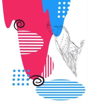Eagle drawing lines on vector abstraction Stock Illustration