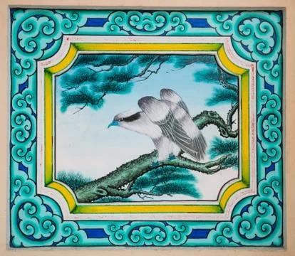 Eagle drawing on the wall Stock Photos