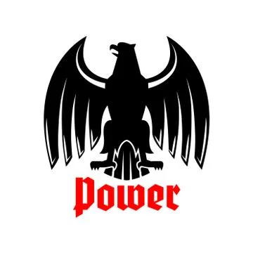Eagle emblem, heraldic bird vector isolated icon Stockillustratie