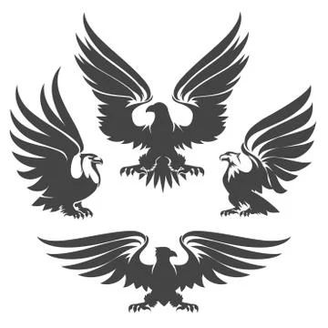 Eagle Emblem Set Stock Illustration