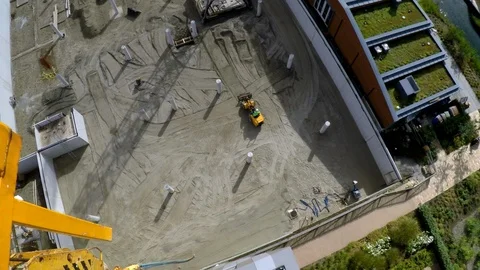 Eagle Eye over a Building Site from a Tower Crane Stock Footage 95863699