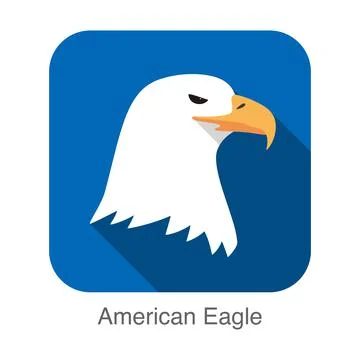 Eagle face flat icon design. Animal icons series, vector illustration Stock Illustration