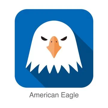Eagle face flat icon design. Animal icons series, vector illustration Stock Illustration