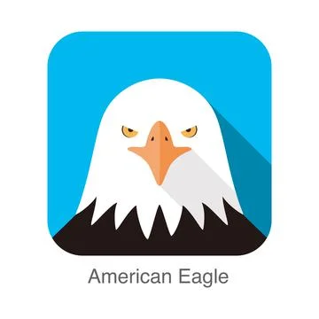 Eagle face flat icon design. Animal icons series, vector illustration Stock Illustration