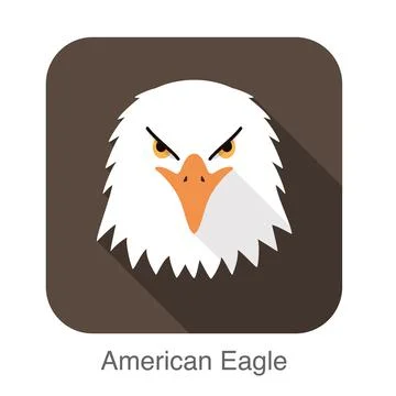 Eagle face flat icon design. Animal icons series, vector illustration Stock Illustration