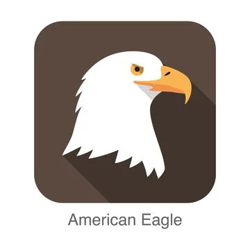 Eagle face flat icon design. Animal icons series, vector illustration Stock Photos