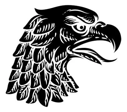 Eagle Falcon Hawk Or Phoenix Head Face Mascot Stock Illustration