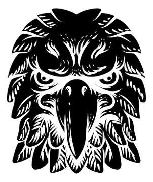 Eagle Falcon Hawk Or Phoenix Head Face Mascot Stock Illustration