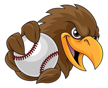 Eagle Falcon Hawk Osprey Bird Baseball Ball Mascot Stock Illustration