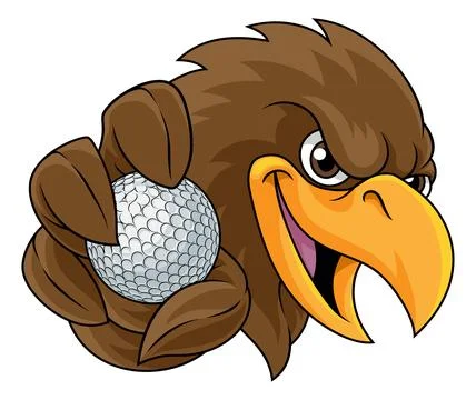 Eagle Falcon Hawk Osprey Bird Golf Ball Mascot Stock Illustration