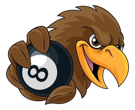 Eagle Falcon Hawk Osprey Pool Billiards Mascot Stock Illustration