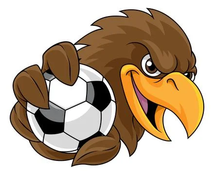 Eagle Falcon Hawk Osprey Soccer Football Mascot Stock Illustration