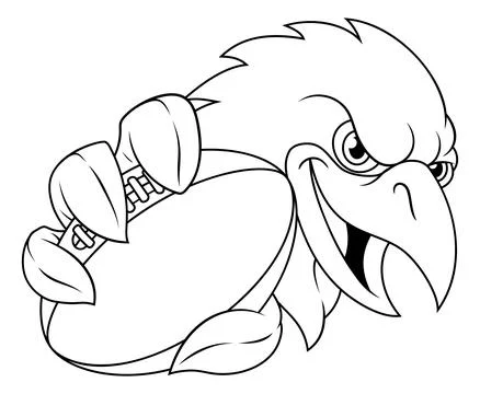 Eagle Falcon Hawk Raven Crow Football Mascot 스톡 일러스트