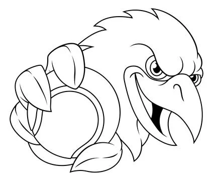 Eagle Falcon Hawk Raven Crow Tennis Ball Mascot 스톡 일러스트