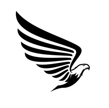 Eagle falcon or hawk bird vector icon power symbol 스톡 일러스트