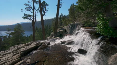 Eagle Falls at Emerald Bay, Lake Tahoe - Static Shot Stock Footage 54621084