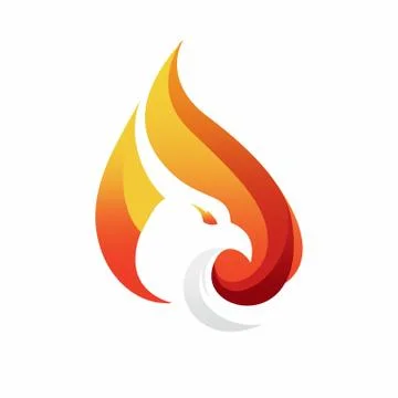Eagle Fire Logo Design Vector Icon Stock Illustration