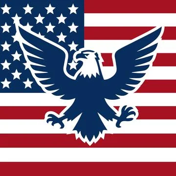 Eagle flag US logo Illustrazione stock