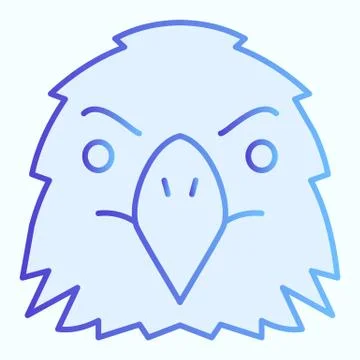 Eagle flat icon. Falcons head vector illustration isolated on white. Hawk bird Stock Illustration