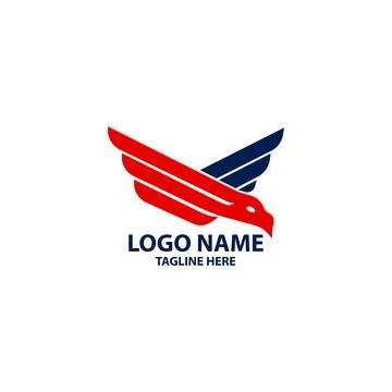 Eagle fly logo design vector Stock Illustration