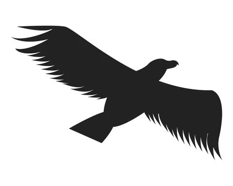 Eagle flying silhouette Illustrazione stock