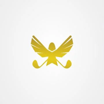 Eagle golf icon logo vector design. Illustrazione stock