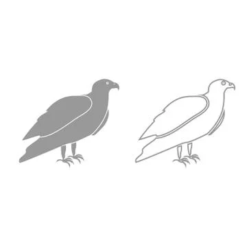 Eagle grey set icon . Stock Illustration
