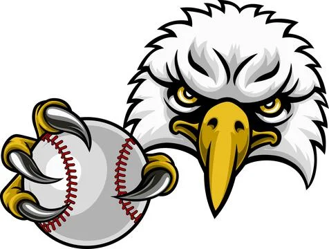 Eagle Hawk Baseball Softball Bald Eagles Mascot Illustrazione stock