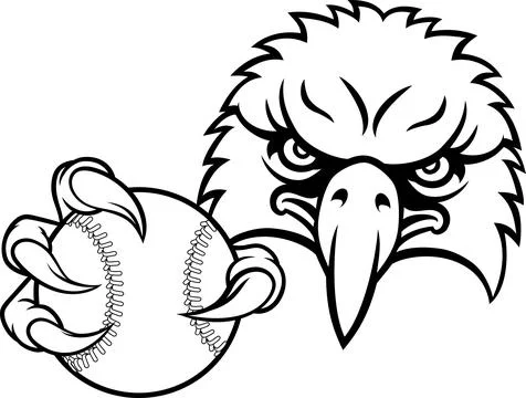 Eagle Hawk Baseball Softball Bald Eagles Mascot Stock Illustration